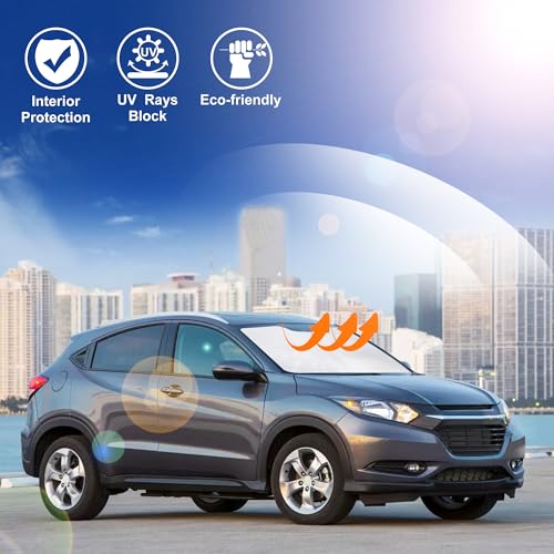 Windshield Sun Shade for Honda HRV 2016 2017 2018 2019 2020 2021 2022 HR-V Accessories Foldable Sunshade Sun Blocker Comes with Storage Bag - size: Fit Honda HRV 2016-2022