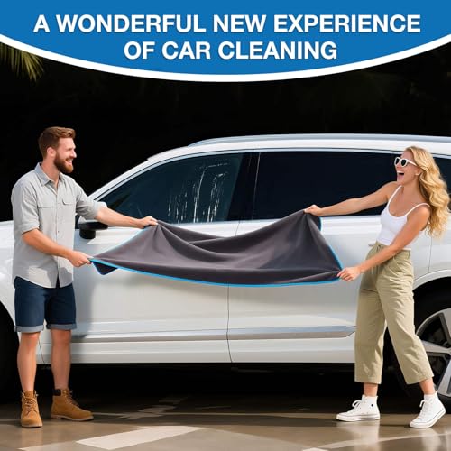 71"X 24" Extra Large Microfiber Towel for Car,Ultra Absorbent Car Washing Cloth,Designed Specifically for Fast Drying Cars,No Shedding,No Streaks, Scratches or Water Spots (Grey)