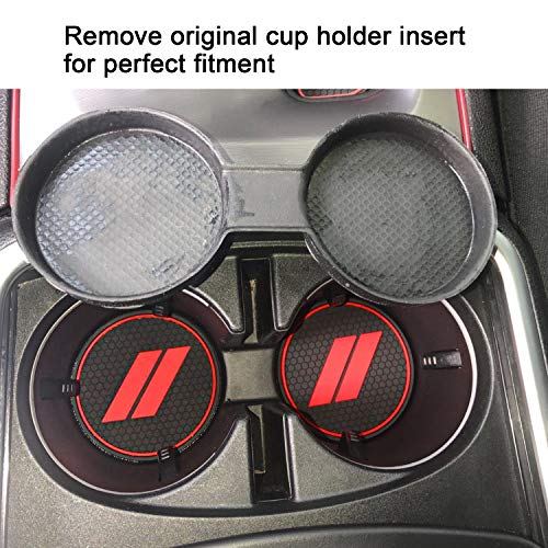 Fits Dodge Charger Accessories 2015-2023, Cup Holder Insert Center Console Shifter Liner Trim Interior Door Pocket Mats Pad (24pcs Set, Red Trim) - color: Red