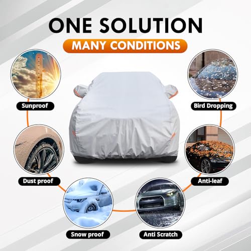 6 Layer Heavy Duty Car Cover Custom Fit for Audi Q5, BMW X1,X3(04-23) Mercedes-Benz GLB, GLC(16-22),Waterproof All Weather Car Tarp Outdoor Protection with Cotton Lining - size: Bmw X1, Benz Glb, Audi Q5