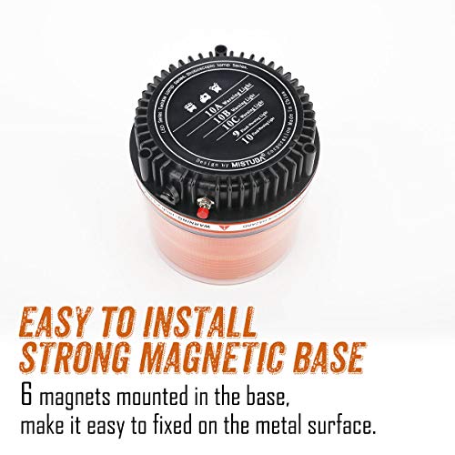 Amber Wireless Rotating Beacon Orange Battery Led Strobe Warning Light Roof Top Plow Hazard Flash Emergency Mail Lights 12 V with Magnetic Base Mount and Rechargeable Plug (Yellow, 18 LED) - color: Amber