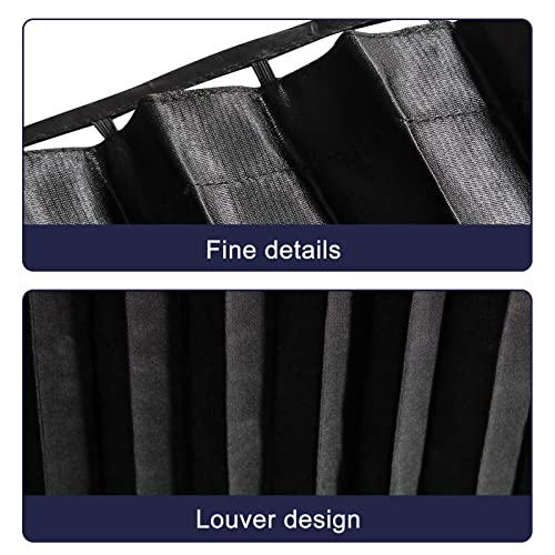 ZATOOTO Car Side Window Sun Shades - Privacy Magnetic Black 2 Pcs Covers Blinds Curtains - Auto Accessories Sunshades Keeps Cooler Screen for Baby Sleeping - color: Black Faux Silk Louvered–Rear 2PCS