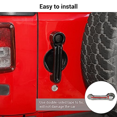 Exterior Door Handle Cover Tailgate Handle Cover Recess Guard Compatible with 2007-2017 Jeep Wrangler JK JKU Sports Sahara Freedom Rubicon Unlimited, Carbon Fiber, 15PCs - color: Carbon Fiber