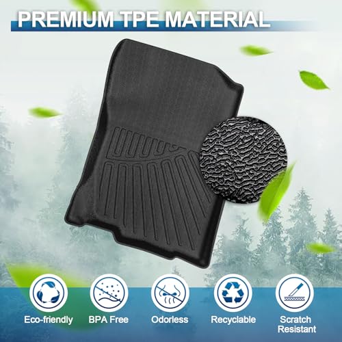 PELEUS Floor Mats for 2013-2018 Toyota RAV4 (Non-Hybrid), All Weather TPE Car Mats Full Set with Trunk Cargo Liner and Backrest Protectors, Custom Fit Interior Accessories for 2013-2018 RAV4, Black - style: For Toyota RAV4 2013-2018