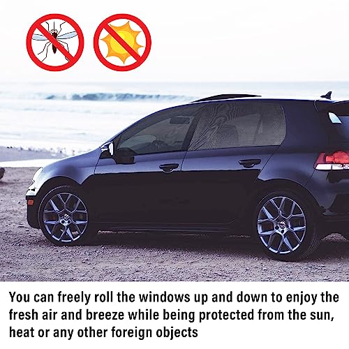 Kewucn 2 Pack Car Window Shades, Sun Rays Blocker & UV Protection for Baby Family Pet, Breathable Mesh Auto Window Covers, Elasticized Universal Window Screens for Most Cars (SUV Front 35.4''×24.4'') - size: Large SUV Front Seat