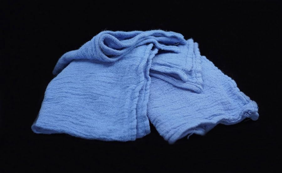 White & Red Shop Towels – Reusable Cotton Rags, Lint-Free & Heavy – Duty Cleaning Towels for Garage, Auto & Industrial Use (100, Blue) - color: Blue