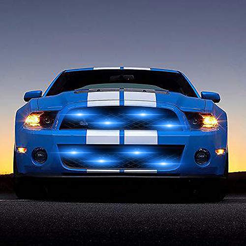 Blue 16LED Grille Strobe Lights Dash Deck Visor Police Flash Lights Car Truck Ambulance Emergency Warning Strobe Lights With Remote Control Wireless 12V - color: blue, size: 8 in 1
