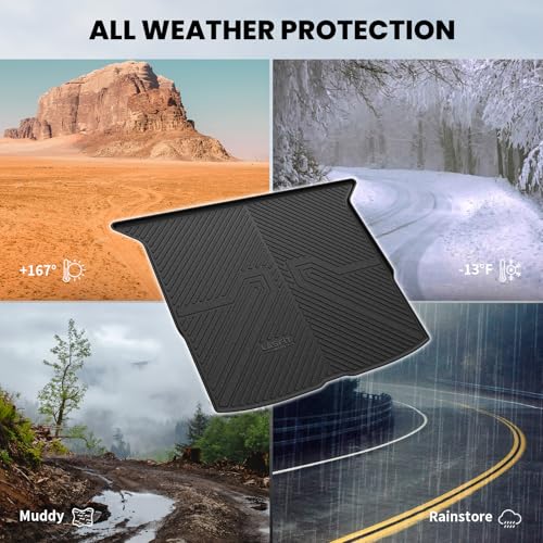 LASFIT Cargo Mat for Honda Passport 2025 2024 2023 2022 2021 2020 2019, All Weather Custom Fit TPE Trunk Mat Trunk Tray Cargo Tray, Black - style: 5)For Honda Passport | 2019-2025 | Trunk Mat