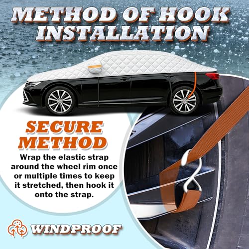Hail Protector Car Cover SUV, Multi-Layer Cotton Padded Half Car Cover, Thickened Top Protection for Hail, Snow & Impact, Fits SUV M - size: 2-SUV M