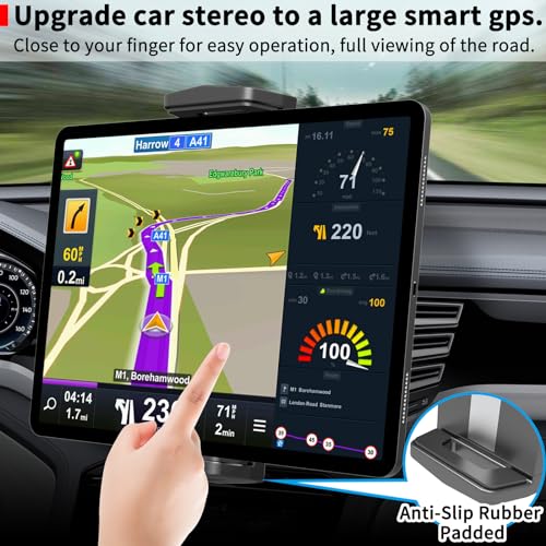 APPS2Car for Sturdy iPad Holder for Car CD Slot Tablet Mount, 2-in-1 Universal 4.7-13" Holder for iPad Pro 12.9" 13" Air Mini, iPhone, Galaxy Z Fold, Adjustable 360° Rotation, Road Trip Essentials - style: 2nd Generation