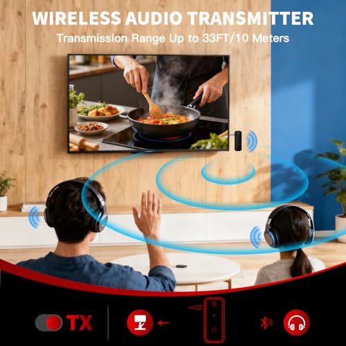 Aux Bluetooth Adapter Portable 3.5mm Blue-tooth Aux Adapter for Car 2 in 1 Wireless Bluetooth Receiver for Car/Home/TV Audio/Speakers/Headphones/Stereo System,Hands-Free Call 33FT Widely Working Range