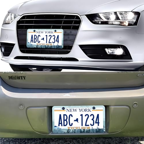 Adventure Awaits License Plate Frames, 2 Pack Adventure, Outdoors, Camper, Hiking, Mountain Car Plate Frame, Stainless Steel License Plate Holder with Free Screws Fasteners Caps (Adventure Awaits) - color: Adventure awaits