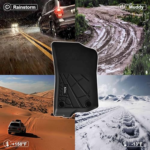 KARPAL Floor Mats & Truck Bed Mat for 2020-2025 2026 Jeep Gladiator JT, All Weather TPE Custom Fit Floor Liners Car Mats Accessories, Front & 2nd Row & Cargo Liner - style: 2020-2026 | For Jeep Gladiator | Combo Set
