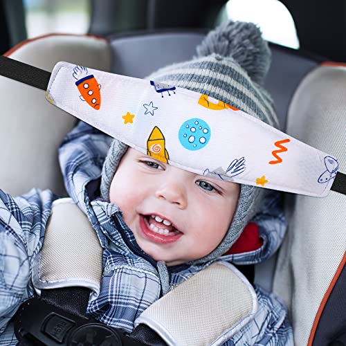 HESTYA 2 Pcs Carseat Head Support Toddler, Stroller Seat Headrest for Sleeping Traveling, Neck Relief Headband Strap for Kids Children Toddler Infant(Space) - color: Space