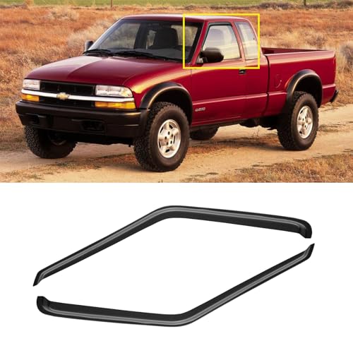 Window Visor for 1994-2004 Chevy S10/GMC Sonoma, 1995-2005 S10 Blazer/S15 Jimmy, Rain Guards Shields Vent Deflector Shade Wind Dark Smoke for 1996-2000 Isuzu Hombre, Tape-On, 2PCS - style: For 1994-2004 | Chevy S10/ GMC Sonoma | Out-Channel