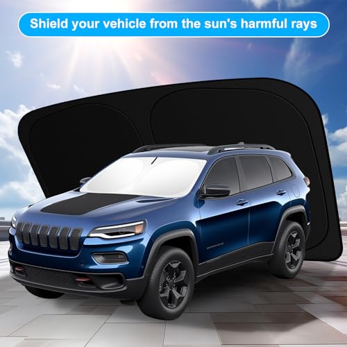 Car Windshield Sun Shade for 2014-2025 2026 Jeep Cherokee Sun Shade for Trailhawk Overland Limited Latitude Altitude Accessories Front Window Sunshade Sun Visor Windshield Cover UV Block - size: For 2014-2026 Jeep Cherokee