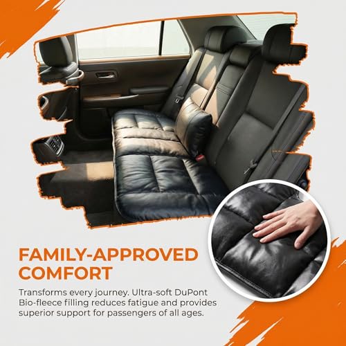 A leather rear seat cushion specially designed for cars - made by hand - can relieve pain in the buttocks, pressure points, and sciatic nerve. | Rear seat cover (Premium Black, Rear Seat Cushion) - color: Premium Black, size: Rear Seat Cushion