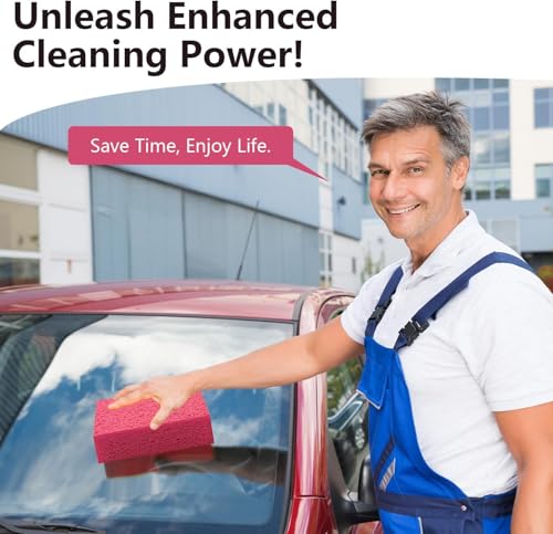Windshield Cleaner Tool 22.5" L - Car Interior&Exterior Window Cleaning Kit with Extendable Handle&4 Microfiber Pads and Thick Large Wash Sponge, Auto Glass Wiper Brush Kit for Cars Home (7pcs Pink) - color: Pink