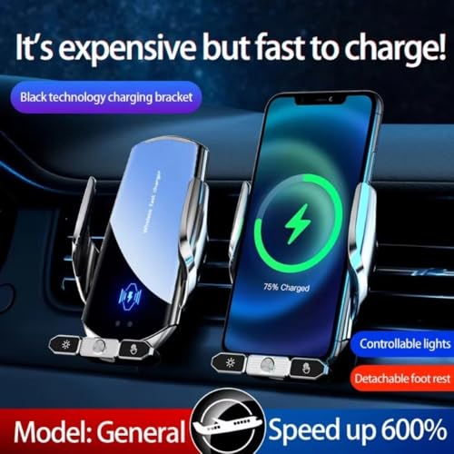 15W Car Wireless Charger Auto Magnetic Air Vent Phone Holder for iPhone 17 16 15 14 13 12 Samsung Xiaomi Induction Fast Charging Station (Silver) - color: Silver