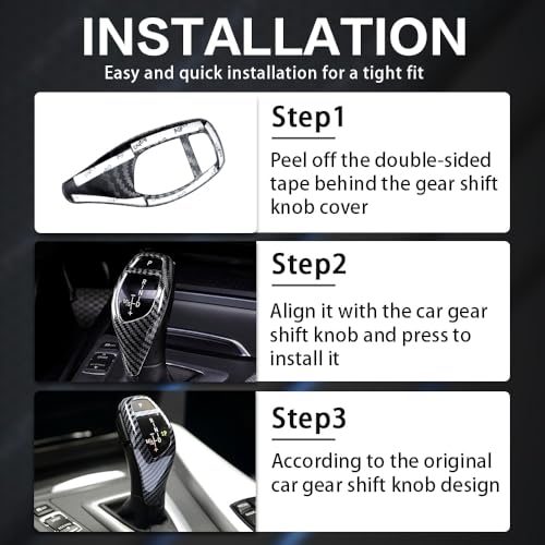 Car Gear Shift Knob Cover Carbon Fiber Grain Accessories for BMW F06 F07 F10 F20 F22 F30 F32 F34 X3 X4 X5 X6 Interior Trim Protector 1 2 3 4 5 Series GT(2010-2019) - size: BMW-1PCS