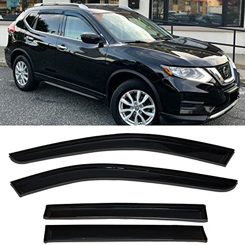Window Visors Rain Guards Side Wind Deflectors for Nissan Rogue 2014-2020, Vent Guard Shade Sun 94827 Black 4-Pieces Set - size: 2014-2020 Rogue