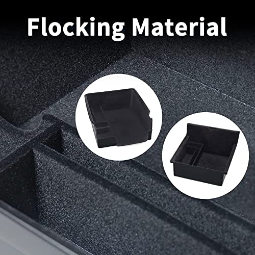 4 PCS Center Console Organizer and Cup Holder Insert Compatible With 2021-2023 Tesla Model 3,2021-2024 Model Y, Flocked/Silica Rubber Armrest Hidden Cubby Drawer Storage Box Accessories - size: 4pc for Model 3 (2021-2023) & Model Y (2021-2024)