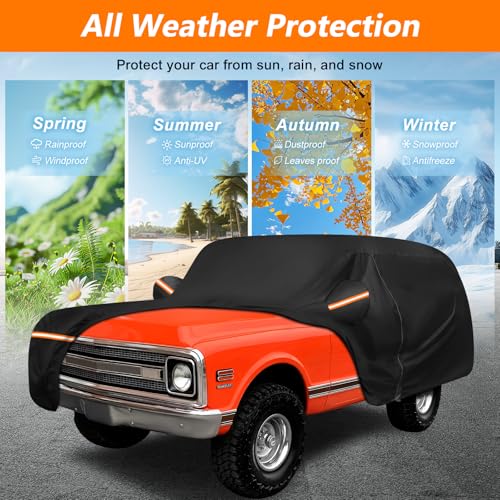 Car Cover for Chverolet K5 Blazer/GMC Jimmy 1969-1991 420D Oxford Cloth and Cotton Car Cover Waterproof All Weather with Zipper Windproof Heavy Duty All Weather with Wind, Sun, UV and Dust Protection - size: for Chverolet K5 1969-1991