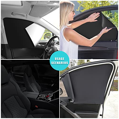 Ziciner Car Window Sun Shade(Only for Metal Frame), 2 Pcs Auto Side Front Magnetic Windshield Curtains, Sun Heat Blocker and UV Rays Protector, Universal Window Covers for Car (Silver-Front Window) - color: Silver-Front Window