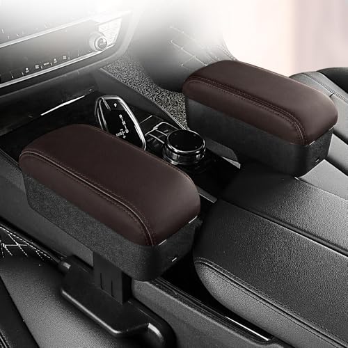 JEYODA Car Armrest Box with Cup Holder Car Central Liftable Armres Storage Organizer Box Arm Rest,Car Seat Gap Filler Organizer (Brwon) - color: Brwon