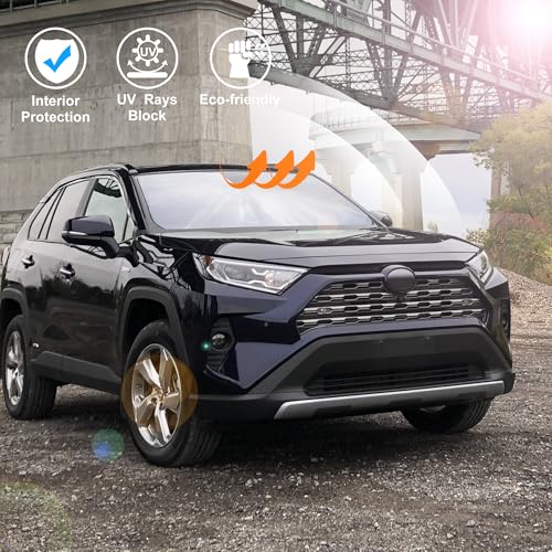 Windshield Sun Shade Front Window Sunshade Fit for Toyota RAV4 RAV-4 2019-2024 2025 2026 Accessories Auto Interior Sun Visor Heat Protection - size: Fit Toyota RAV4 2019-2026