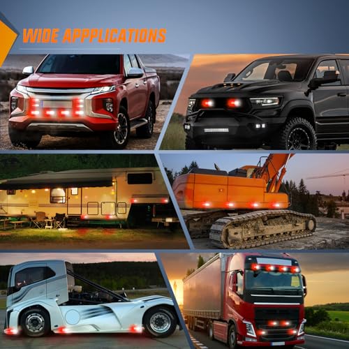 Nilight 4PCS LED Strobe lights 12V 24V Sync Feature Red White 24LED Emergency Hazard Warning Lights with Controller Hard Wire or Cigarette Lighter Plug for Car Truck RVs Campers - color: Red White w/Controller
