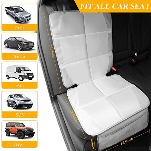 Meolsaek Car Seat Protector for Child Car Seat, Durable 600D Fabric Waterproof Car Seat Cover with Thick Pad Non-Slip Backing,No Imprints (Light Gray-2 pcs) - color: Light gray-2 pcs