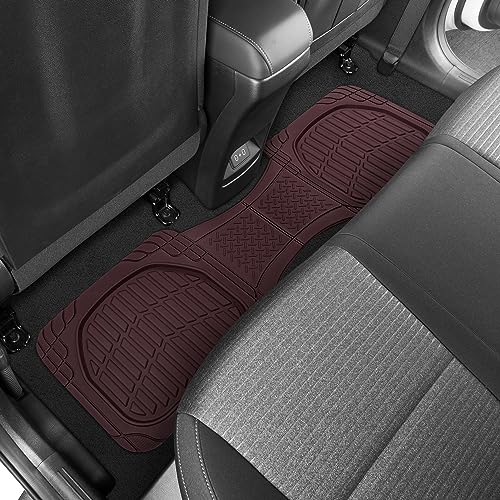 BDK Red All Weather Heavy Duty Car Floor Mats Interior Liners for Auto Van Truck SUV, Heavy Duty All Weather Protection, Fits Front & Rear - color: 4pc Deep Dish