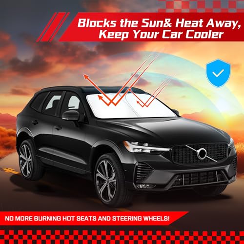 ARISMOTOR Windshield Sun Shade for Volvo XC60 2018-2025 2026, Custom Fit Foldable Front Window Sunshade Sun Visor Protector, Block UV Rays Keep Your Car Cooler - size: for Volvo XC60 2018-2026