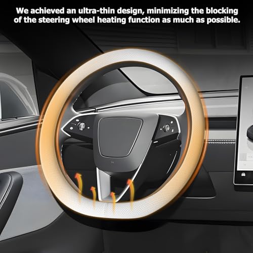 Microfiber Leather Universal 14.5-15 inch Steering Wheel Cover,Easy to Install Non-Slip Breathable Steering Wheel Protector White - color: White