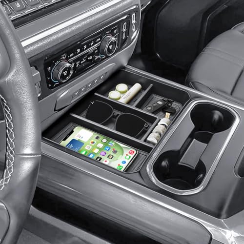 HGWEI Center Console Organizer Compatible with 2024-2026 Chevy Silverado 2500 HD/3500HD Interior Accessories, Armrest Compartment Divider Insert Storage Tray (Fit Full Console w/Bucket Seats Only)
