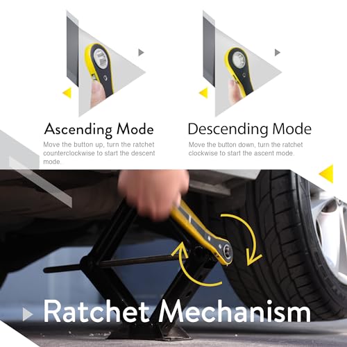 Car Jack Kit | Scissor Jack for Car 3 Ton (6,600 lbs) - Tire Jack Tool Kit | Portable, Ideal for SUV and Auto - Universal Kit with Lug Wrench | Heavy Duty Material - size: Car Jack Kit 3 Ton + Lug Wrench