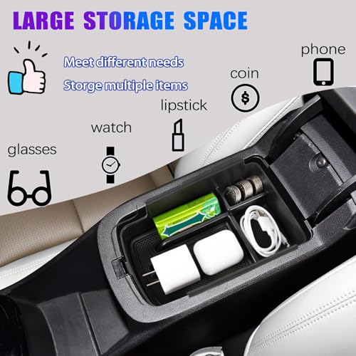 Center Console Organizer Tray Compatible with 2024 2025 2026 Chevy Trax and Buick Envista Armrest Storage Box Insert Storage Tray Secondary Interior Accessories