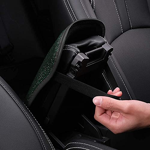Bling Bling Car Armrest Cover Auto Center Console Protective Cover Luster Crystal Rhinestone Car Arm Rest Cushion Pad Car Interior Accessory (Bling-Blue) - color: Bling-Blue