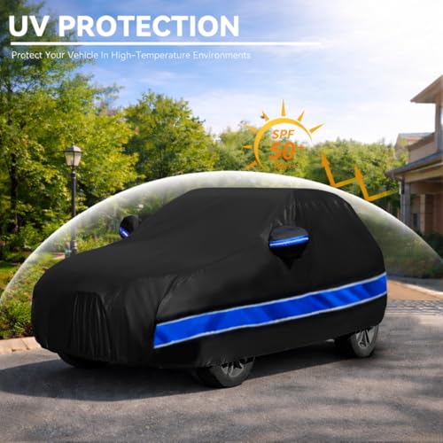 Car Cover Custom Fit Model Y,10-Layer Car Cover Waterproof All Weather,Full Exterior Cover with Cotton Lining,Sun Rain UV Dust Snow Protection with Door Zipper,Fit for Model Y 2020-2025 - size: Custom Fit for Model Y