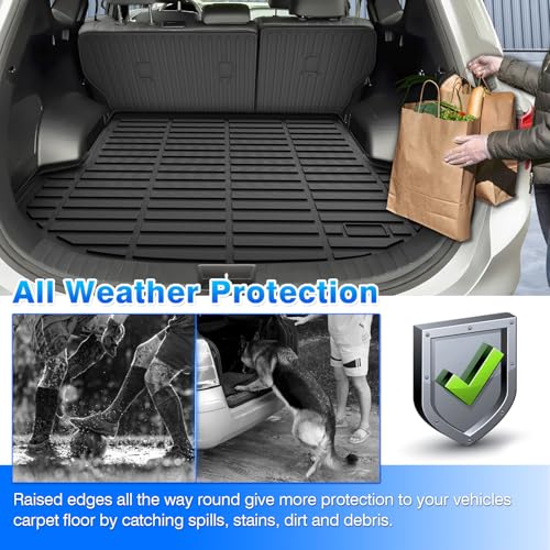 Santa Fe Cargo Liner - Trunk Mat for Hyundai Santa Fe 2021-2023, All Weather Cargo Mat for Santa Fe Accessories, Heavy Duty Car Mats, Car Accessories - size: 6)hyundai Santa Fe 21-23
