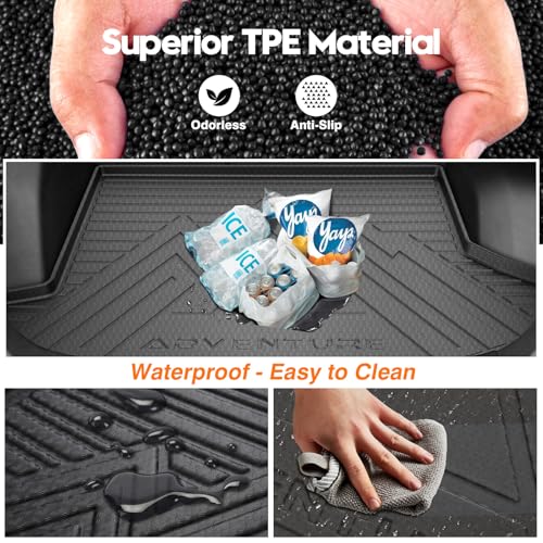 KUST Cargo Trunk Liner for Jeep Grand Cherokee 5 Seats 2022-2026 (Include 4XE, Not for WK & L), Rear Cargo Mat with Back Seat Protector for Grand Cherokee Accessories Cover TPE Rubber Raised Edge - style: Grand Cherokee 2022-2026 │ Cargo + Backrest Mat