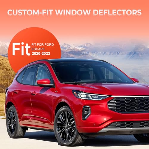 in-Channel Rain Guards Fit for Ford Escape 2020 2021 2022 2023 2024 2025 2026, Side Window Wind Sun Deflectors, Durable 2020-2026 Escape Window Rain Guards Black 4PCS - size: 2020-2025 Ford Escape (In-Channel)