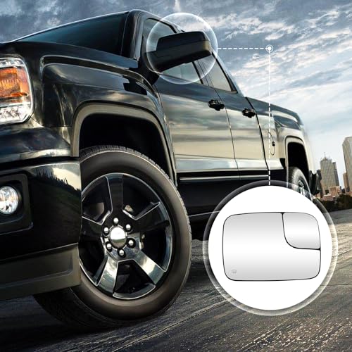 Passenger Right Side Mirror Blind Spot Convex Heated Mirror Glass with Rear Holder Fit for 2005-2009 Dodge Ram 1500 2500 3500, Replacement for 5161010AA 5191036AA CH1325121 - size: Right Side