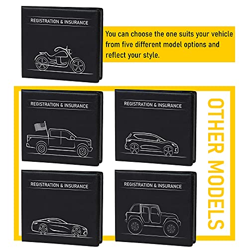 CANOPUS Car Registration and Insurance Holder, Car Document Holder, Vehicle Registration and Insurance Card Holder, Wallet for Auto, Trailer, Motorcycle, Truck, Vehicle Paperwork Organizer (2 Pack) - size: Motorcycle
