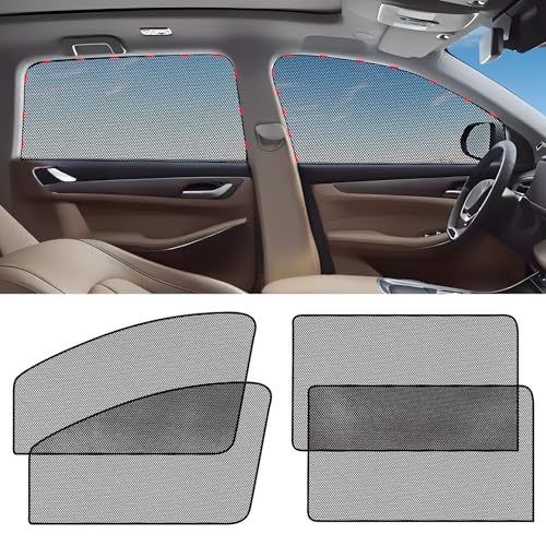 ZATOOTO Car Window Shade for Baby Car Sun Shade Side Window Breathable Mesh Sun Blocker for UV & Heat Glare Free Universal for Most Cars Easy Magnetic Installation Perfect for Camping Travel Napping - size: 6#Mesh 4pack kit