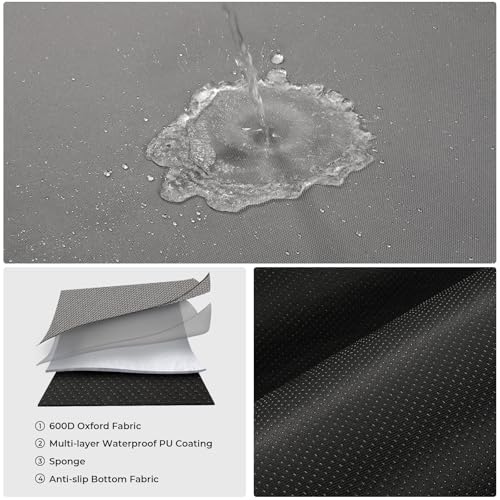 Waterproof Car Seat Covers Grey with - Washable Rear Bench Car Seat Protectors with Anti Slip Bottom - Durable Auto Seat Cushions Universal Fit for Vehicles Cars SUV Trucks - color: Rear Seat Grey