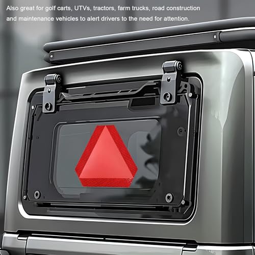 2 PCS Slow Moving Vehicle Sign, 7 x 8.1 Inch Diamond Grade Reflective Decals Car Triangle Safety Signs, Waterproof Vinyl Slow Moving Stickers for Golf Cart Tractor UTV - color: 2 Pcs