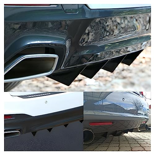 4pcs Car Rear Lower Bumper Wing Lip Diffuser, Anti-Crash Accessories Spoiler Shark Fin Protector, Rear Bumper Splitter Lip Wing with Screw, Universal Auto Decoration for Car SUV Truck - style: Straight/Carbon Fiber