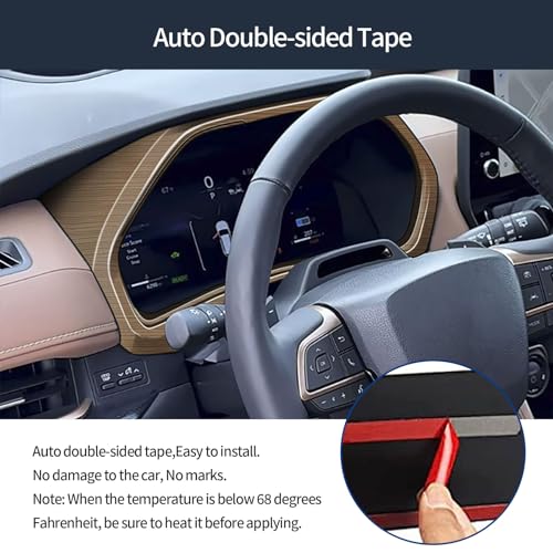 Car Dashboard Cover Compatible With Toyota New Grand Highlander 2024 2025 2026 Dash Board Instrument Panel Frame Dial Dashboard Trim Interior Car Accessories ABS 1PC (Peach Wood Style) - color: Peach Wood Style